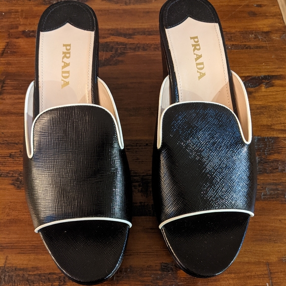 (Size 41) Prada Wedge Slide Sandals - Picture 5 of 6